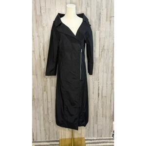 NWT‎ Atelier & Other Stories Women's Black Trench Coat Size 6 Asymmetrical Zip